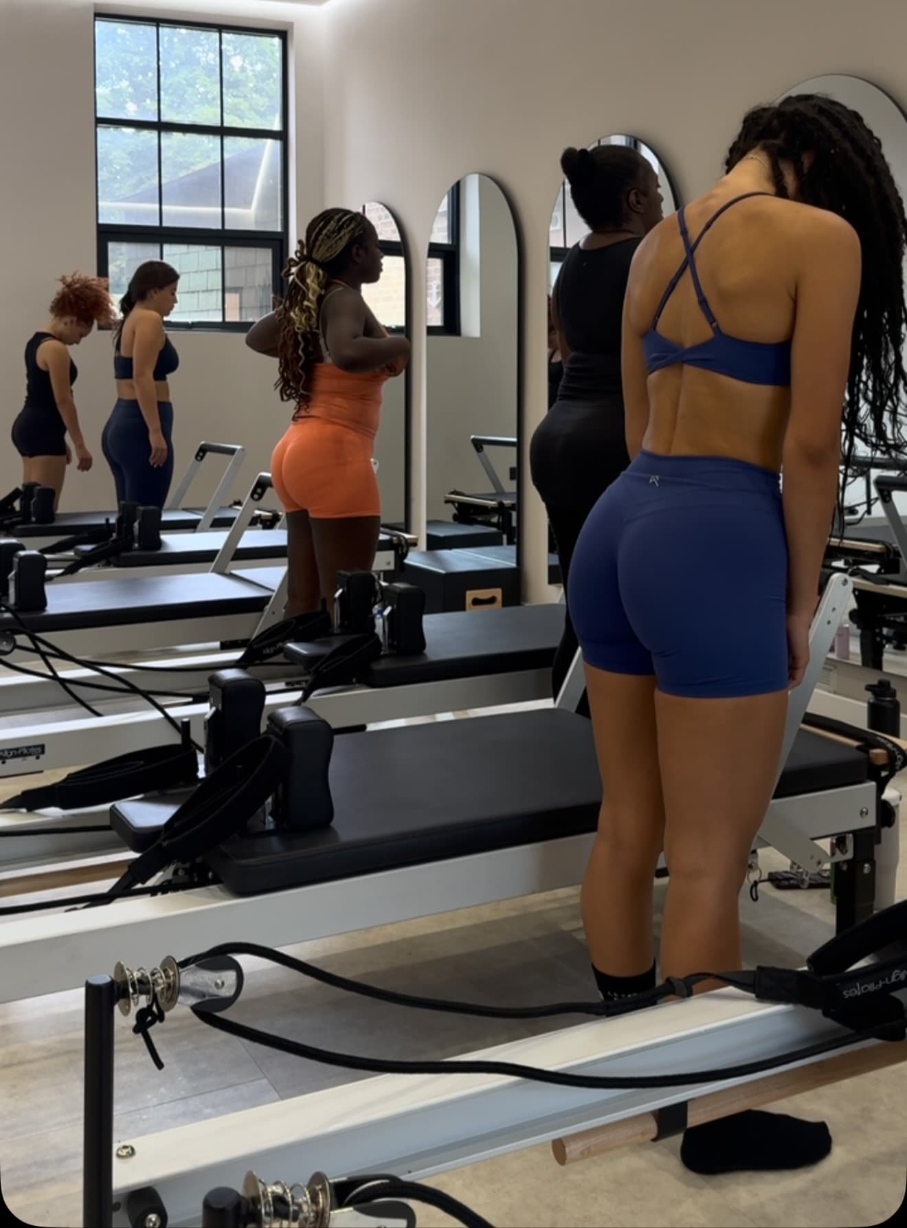 A full class standing by their reformers after a session